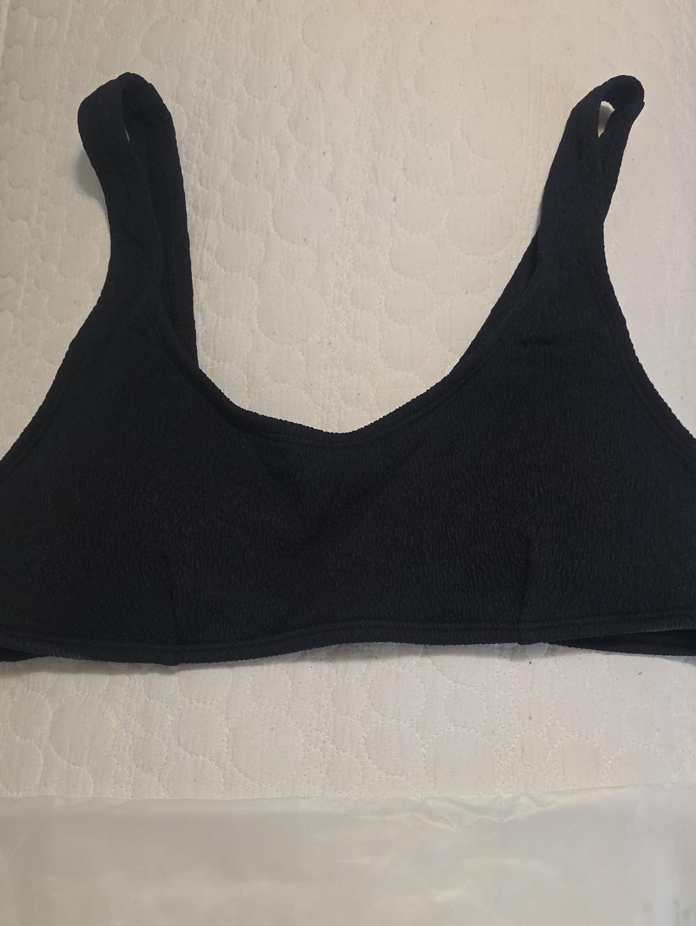 HALARA Black Scoop Texture Swim Bralette